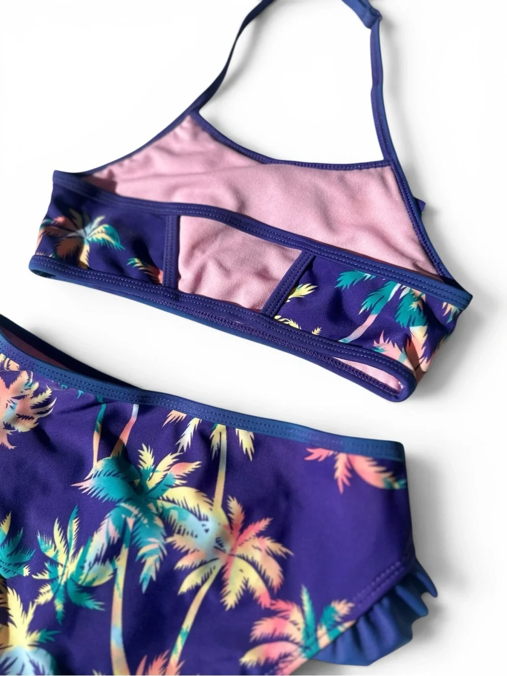 Appaman Kids Melissani Purple Palm-Print Two-Piece Swim Bikini Set - Size 6
